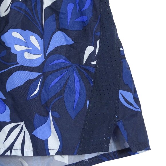 Dip Floral Swim Shorts Women Size XL Blue Liner Mesh Sides - Picture 2 of 6